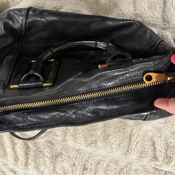 🖤 Authentic Chloe Ethel Satchel Black Leather – Project / Repair - Picture 12 of 16